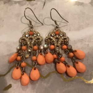 Coral Dangly Earrings